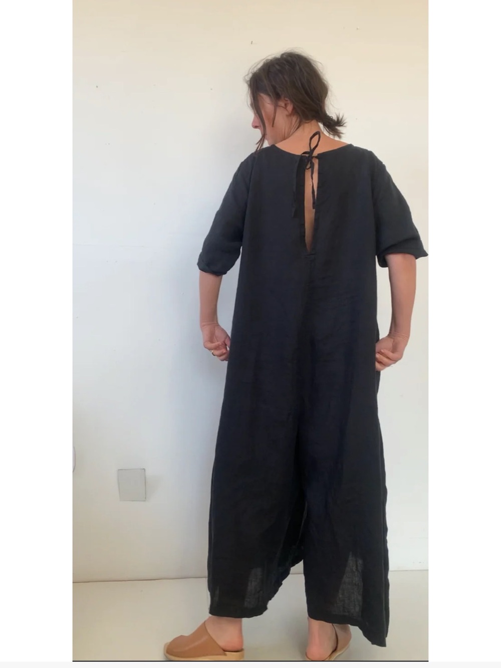 Glasnost Canada Palazzo Jump - Black Linen - Picture 6 of 10